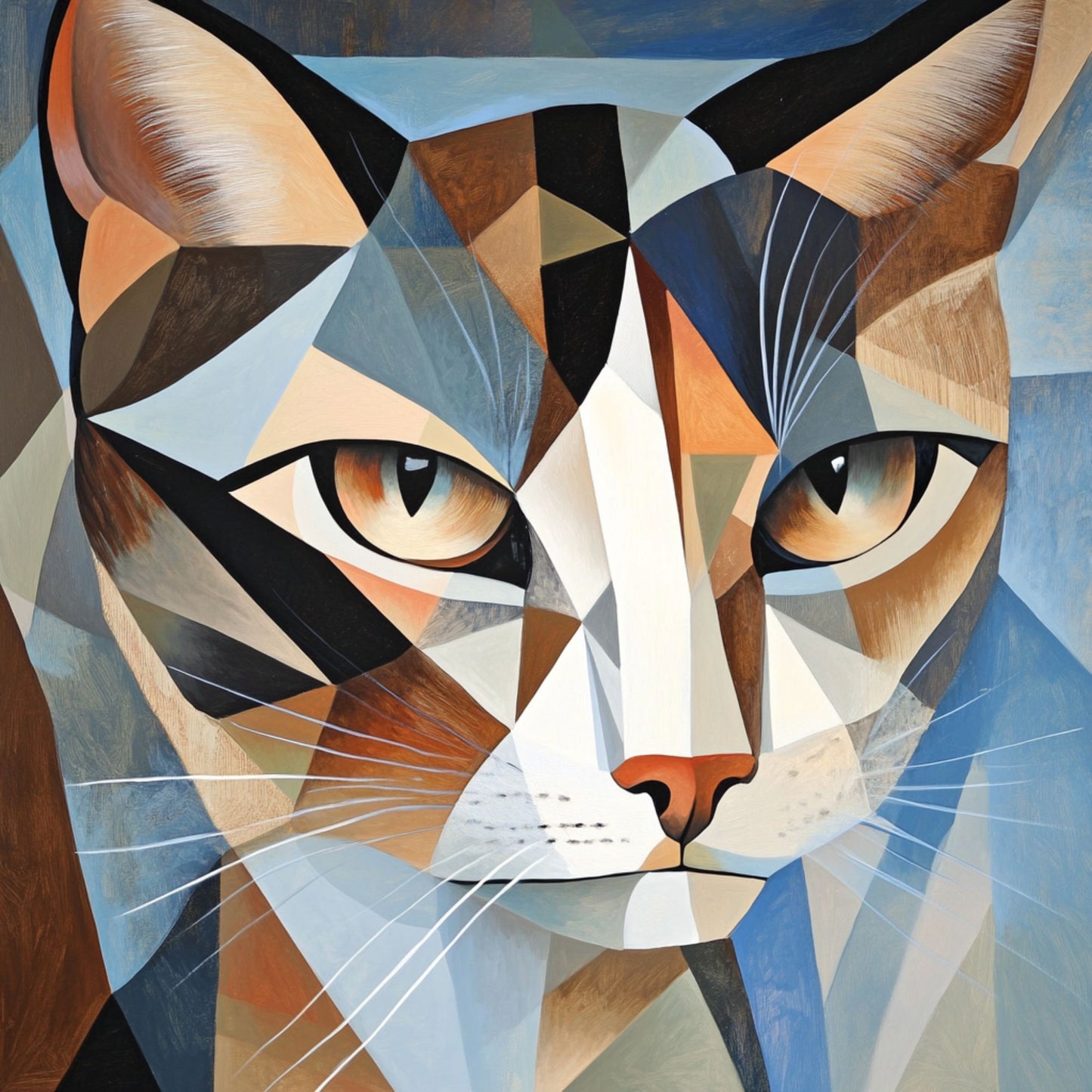 Geometric cat print/poster/wall art