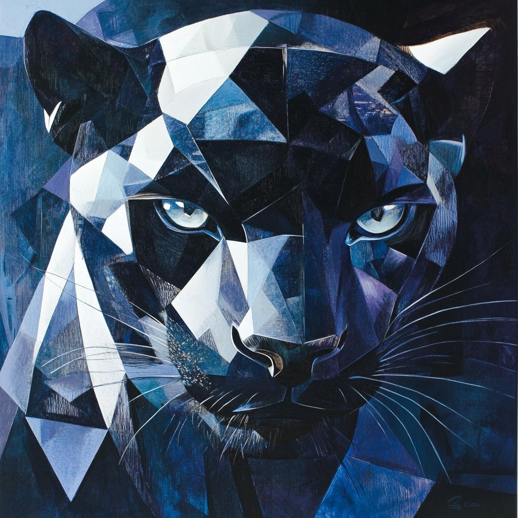 Assimetric Black panther poster 16"x16"